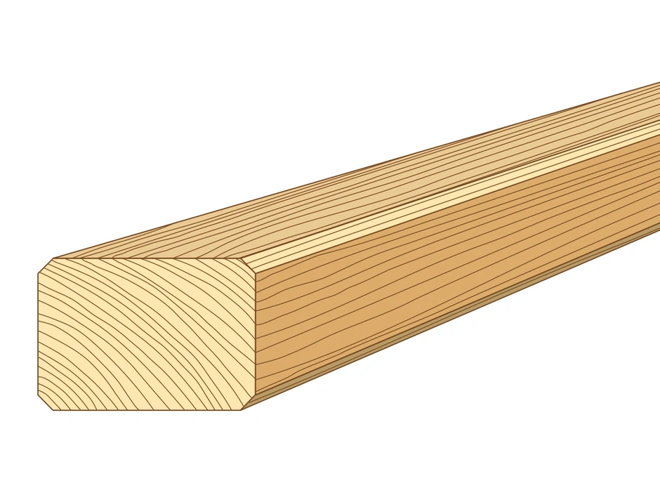 Konstruktionsholz Lärche roh gehobelt gefast 45x70 | BECHER Profi-Shop l Online Holzhandel